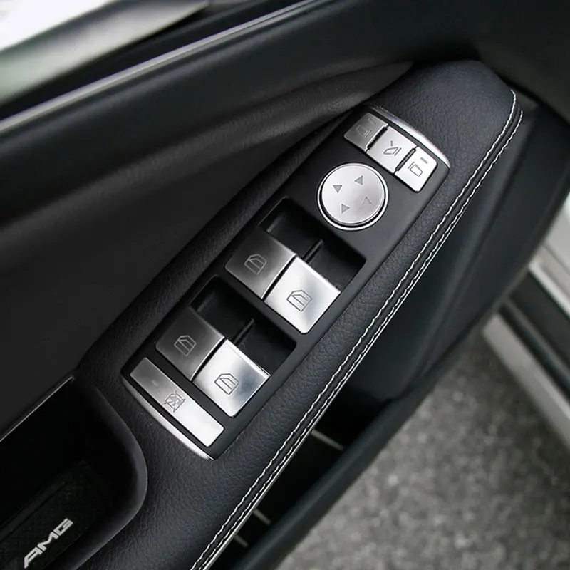 14 шт. Автомобильная хромированная дверь окно кнопка переключения рамка Накладка