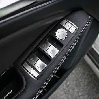 

14pcs Car Chrome Door Window Lift Switch Button Frame Cover Trim For Mercedes Benz A B C E CLA GLK GLA GLE Class W204 W212 W166