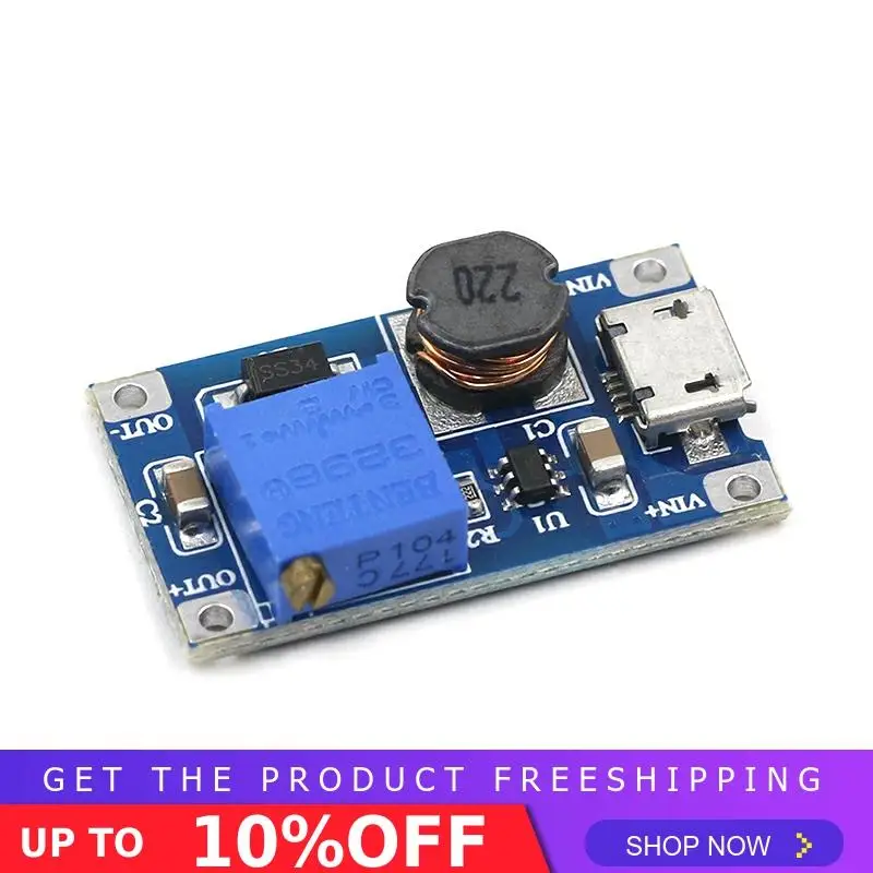 MT3608 DC-DC регулируемый Повышающий Модуль 2A повышение пластина Step Up Модуль с MICRO USB 2 V-24 V 5V 9V 12V 28V