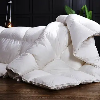 

Satin Cotton Quilt Goose Down Duvet King Queen Full Size Hotel Thick Blanket