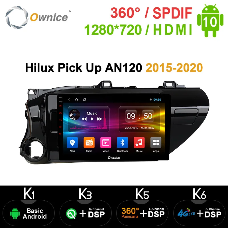 Ownice K1 K2 Android 8 1 автомобильный радиоприемник 2 din для Toyota Hilux 2016 2018 автомобиля DVD