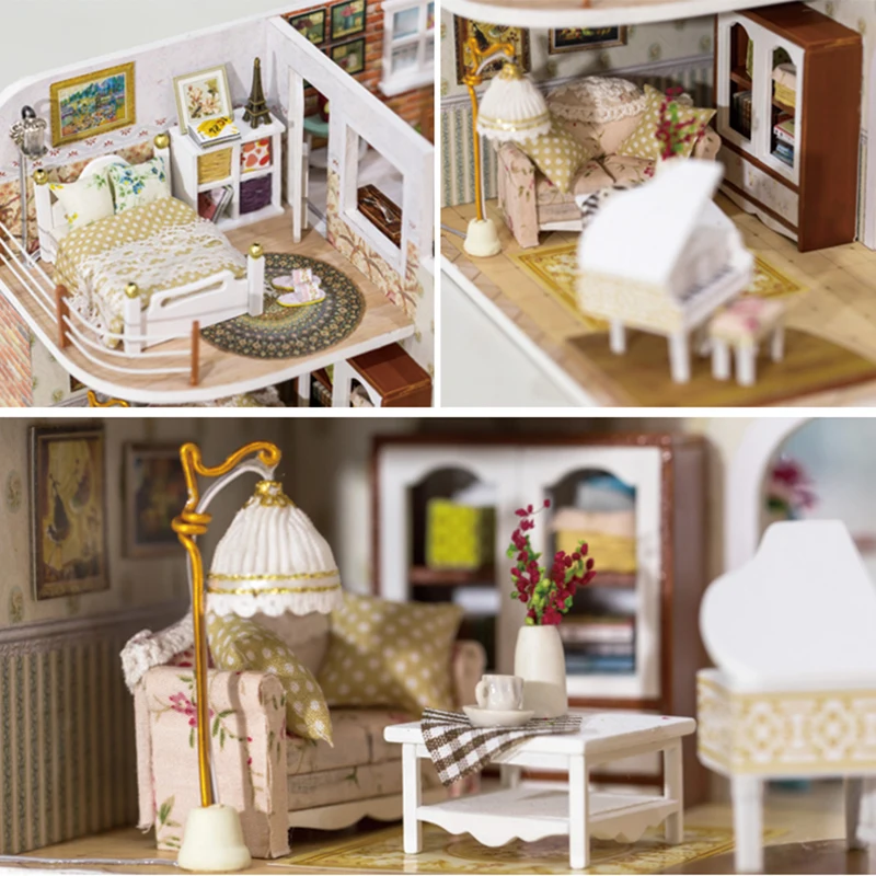 CUTEBEE кукольный дом Миниатюрный с мебели DIY деревянный миниатюрный кукольный домик игрушки для рождества домашний Декор Ремесло Гольф X002