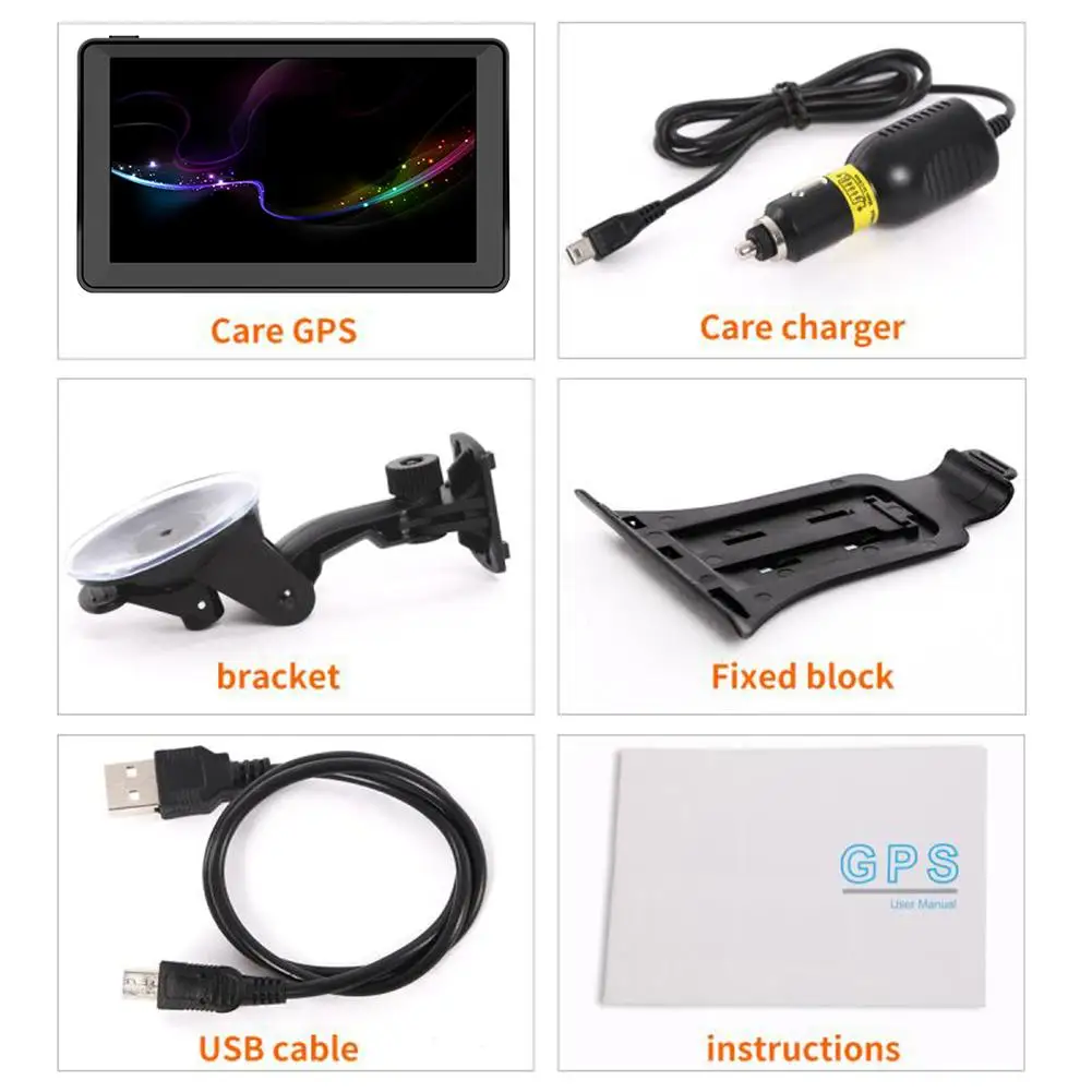  7-zoll Auto Tragbare Navigation HD Touch Kapazitiven Bildschirm GPS Navigator Radio RAM256MB-ROM8G 