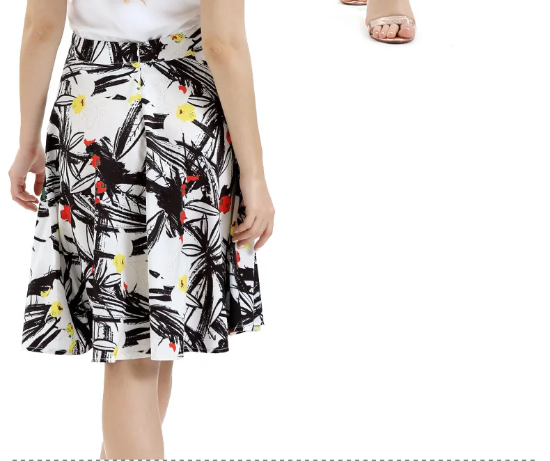Big Hemline Printed Skirt New Style WOMEN'S Dress-Style Midi-skirt Europe And America Separate Station Cross Border Electricity