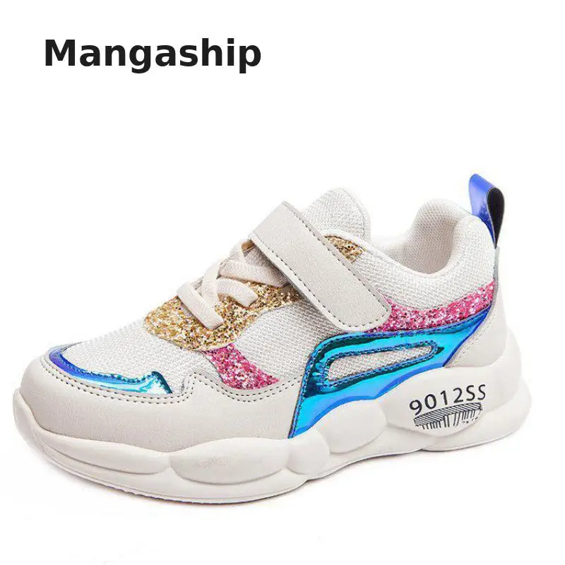 

Children's sports shoes girls net shoes breathable 2019 spring and autumn new Korean version of the Velcro kids boys baby shoes