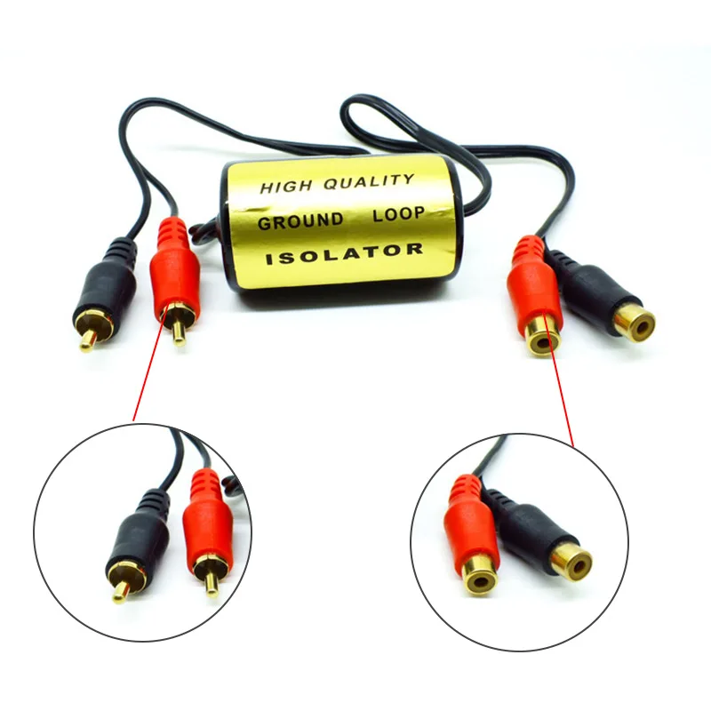 

Audio Anti-Noise RCA Ground Loop Isolator Noise Filter Female To Male Earthing High Quality for Car Audio Systems Anti-noise