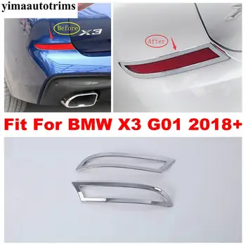 

Exterior Refit Kit Fit For BMW X3 G01 2018 2019 2020 Rear Bumper Fog Lights Lamps Cover Trim ABS Chrome Decoration Accessories