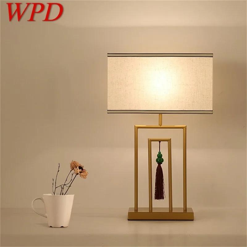 

WPD Modern Table Lamp Design LED Table Desk Light Fabric Home Decorative for Bedroom Living Room