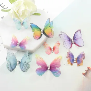 

Colorful Artificial Simulation Chiffon Butterfly Wings Charm Pendant For DIY Earring Jewelry Making Accessories Decoration