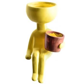 

Nordic art home crafts display window model room soft decoration wholesale abstract character creative flowerpot