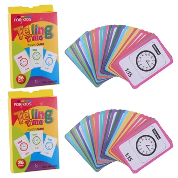 

First and Second Grade Time Learning Clock Teaching Game Flash Cards for Kids