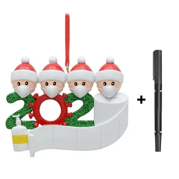 

2020 Quarantine Christmas Party Decoration Gift Santa Claus With Mask Personalized Xmas Tree Ornament All Series