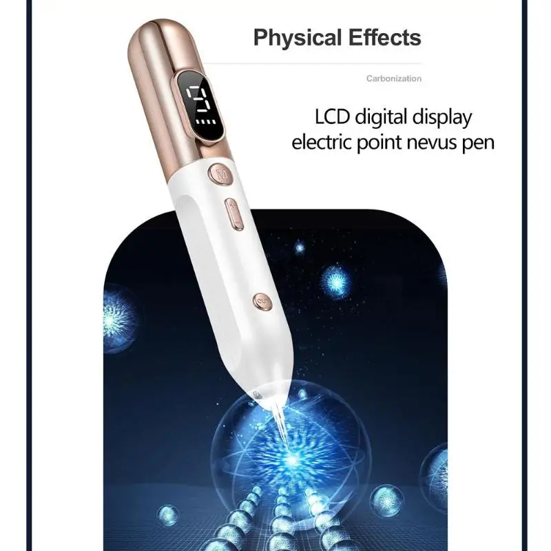 Dropshipping Electric LCD Laser Freckle Mole Warts Dot Tattoo Eraser Spot Remover Pen Dark Spot Remover For Face Machine Pen