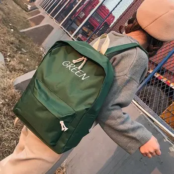 

2020 backpack high school junior high school students' Sen Department women's bag small fresh letter three piece backpack trend