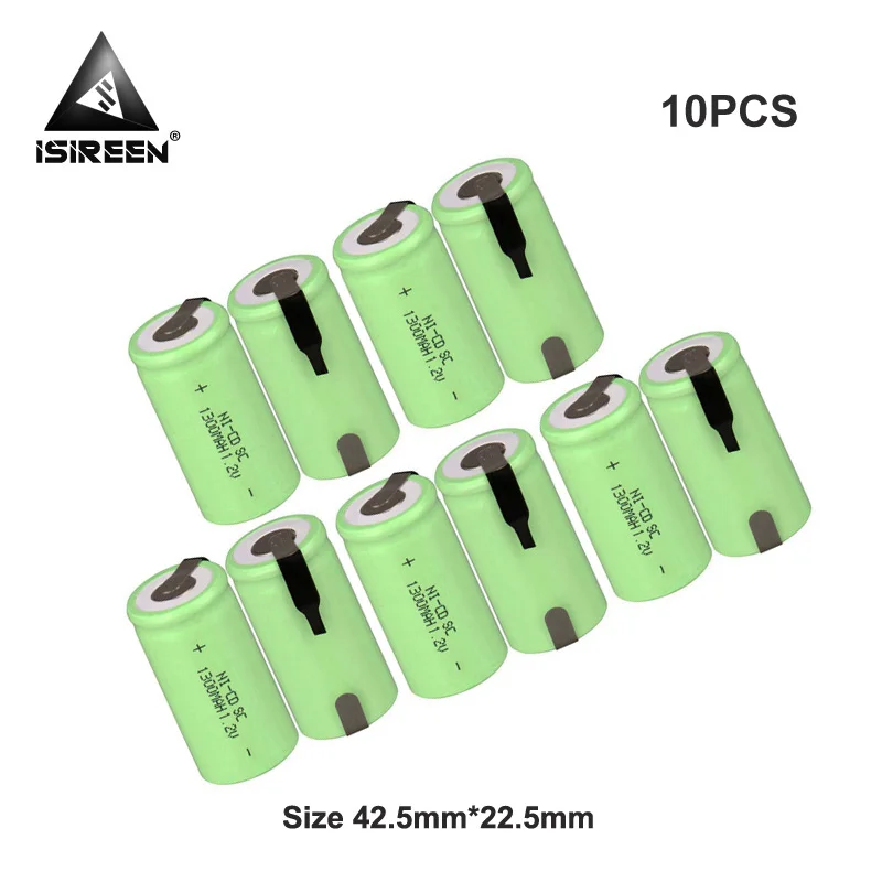 

Subc Ni CD Rechargeable SC Ni-CD Batteries Cell 1.2V 1300mAh DIY 9.6V 12V 18V Power Tool Battery Accumulator Electric Tools