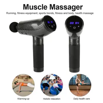 

Muscle Massage Gun Sport Therapy Massager Body Relaxation Pain Relief Slimming Shaping Massager 6 Heads With Bag