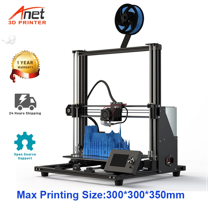 Anet A8 Plus 3D принтер DIY FDM Высокоточный металлический Настольный с открытым исходным