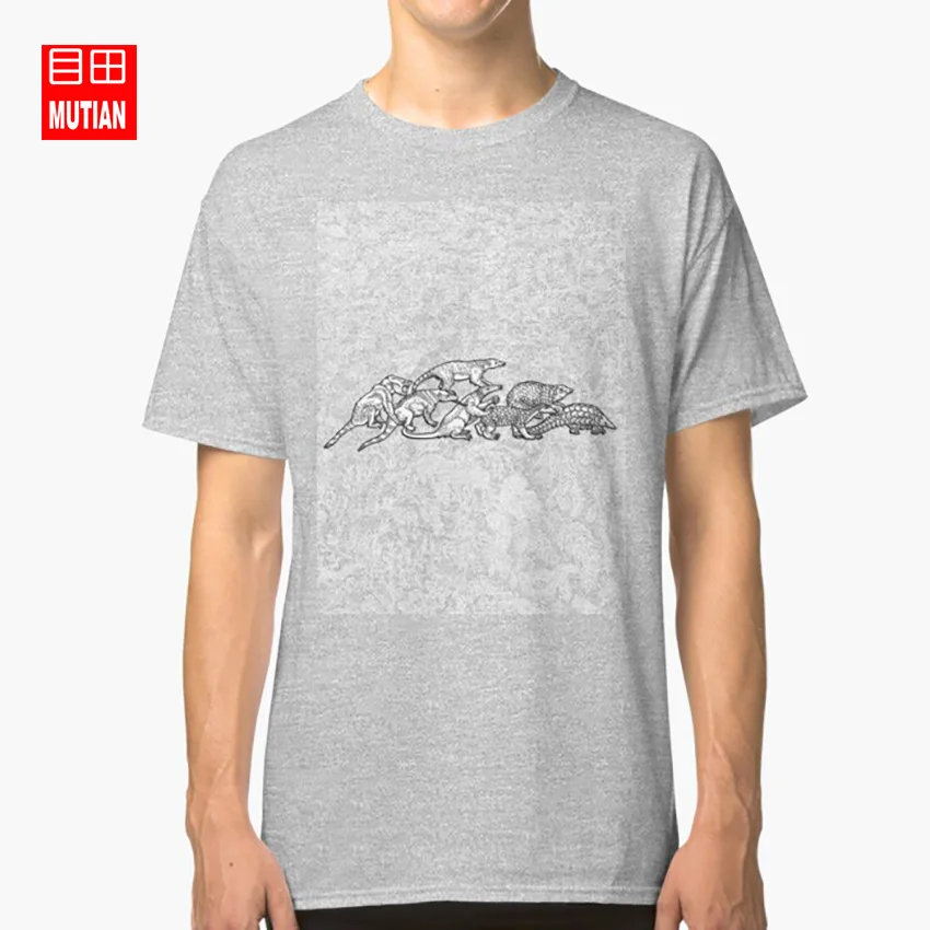 Pholidota - Pangolins Evolution Pink Background T shirt pholidota pangolins evolution treeoflife animals animalart mammals | Мужская