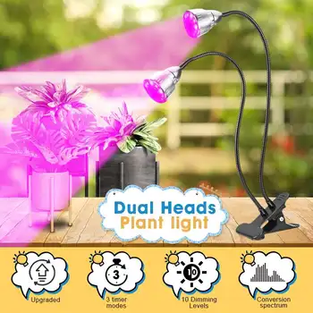 

Full Spectrum Phytolamps 100W Auto ON Off Timing Function LED Grow Lights Upgraded Grow Lamp Plant Lamp with Flexible Gooseneck