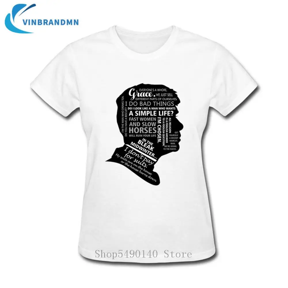 Tommy Shelby Movies Design крутая футболка на заказ кавычки новейшие Женские Короткие рукава