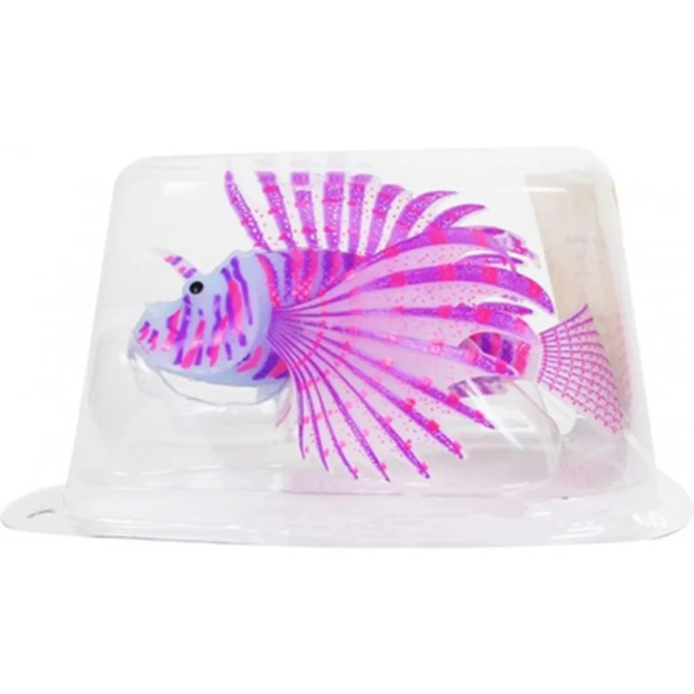 Аквариум силиконовый светящийся аквариум декоративное украшение искусственный лев Аквариум Ландшафтный Декор плавающий искусственный - Цвет: purple