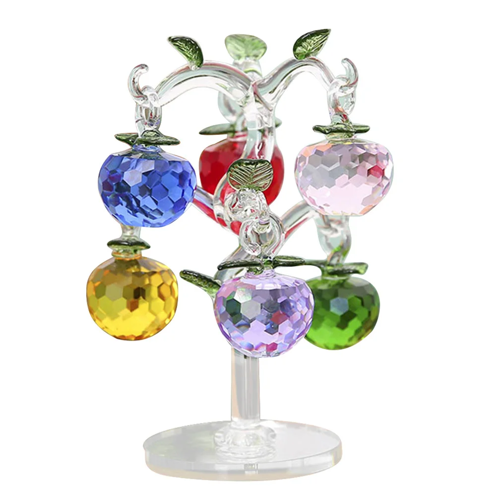 

DIY Christmas Crystal Apple Tree Decoration Apples Crafts Home Decoration Figurines Souvenirs Decor Ornaments New Year Gifts