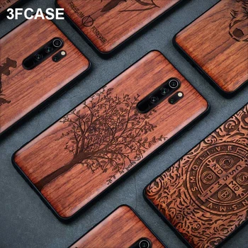 

Shockproof Real Wood TPU Bumper Case For Xiaomi Redmi Note 8 Pro K20 Pro Note 7 Pro Case Luxury Wooden Full Cover Silicon Funda