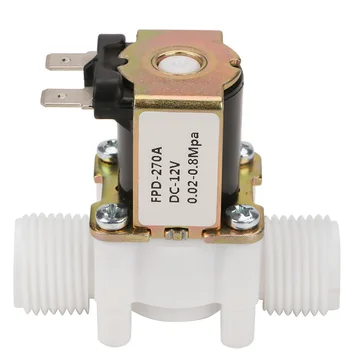 12V G1/2 Inch NC Plastic Electrical Inlet Solenoid Water Valve For Water Dispense Inlet Flow Switch Water Control Pressure. 