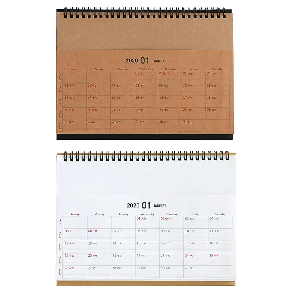 

2020 Desk Calendar Double Side Monthly Triangular Folding Countertop Calendar For Family Office Scheduling And Organizing