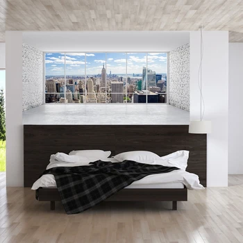

Window Building 3D Headboard Wall Decal Vinyl Bedside Sticker Removable Mural