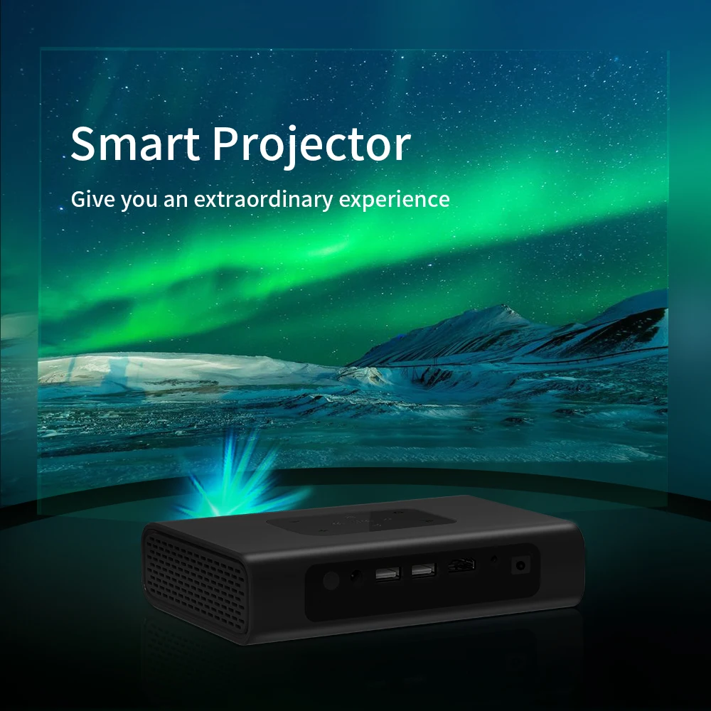 CRENOVA Mini Projector 4K X5 Android 6 Wifi 3D 10500 mAh Battery 6000 Lumens 300 Inch 1080P Portable Video DLP Phone Projector