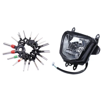 

18Pcs Wire Terminal Removal Tool Crimp Connector Pin Kit & 1 Pcs Motorcycle Headlight Fairing Head Light Lamp