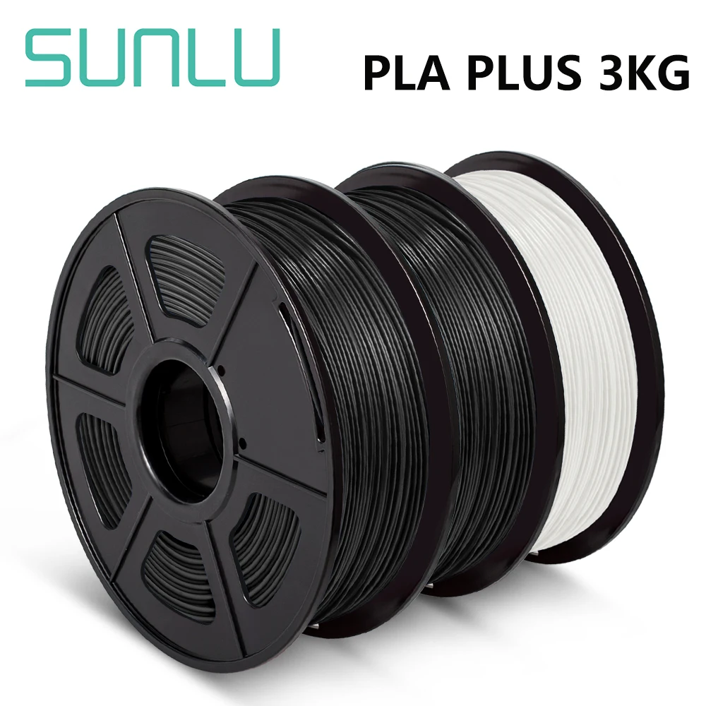 SUNLU-filamento 3D PLA PLUS, 1kg, 1,75mm, pla + 3 rollos de materiales para bolígrafo 3D, filamento PLA con carrete, extrusor para manualidades DIY