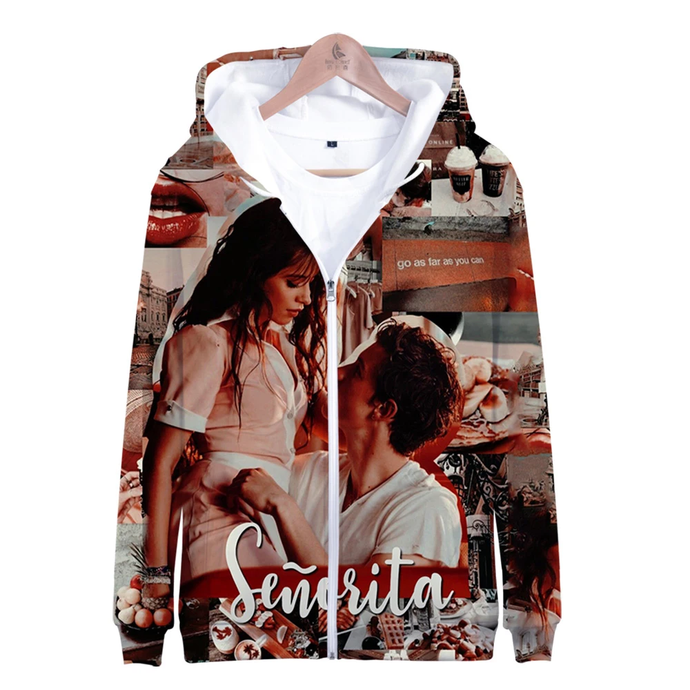 Стильные толстовки Senorita Cabello & cool shawn mendes на молнии модные стильные с капюшоном для
