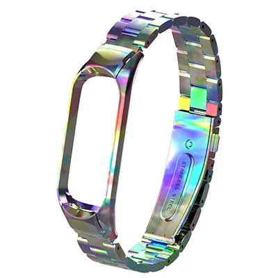 Mi Band 4 ремни Безвинтовой браслет из нержавеющей стали для Xiaomi Mi Band 4 3 Mi3 Mi4 металлический браслет напульсники Pulseira Miband4 - Цвет: Colorful