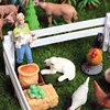 Oenux-figuras de acción en miniatura para niños, modelo de Casa de granja, vaca, gallina, cerdo, aves de corral ► Foto 3/6