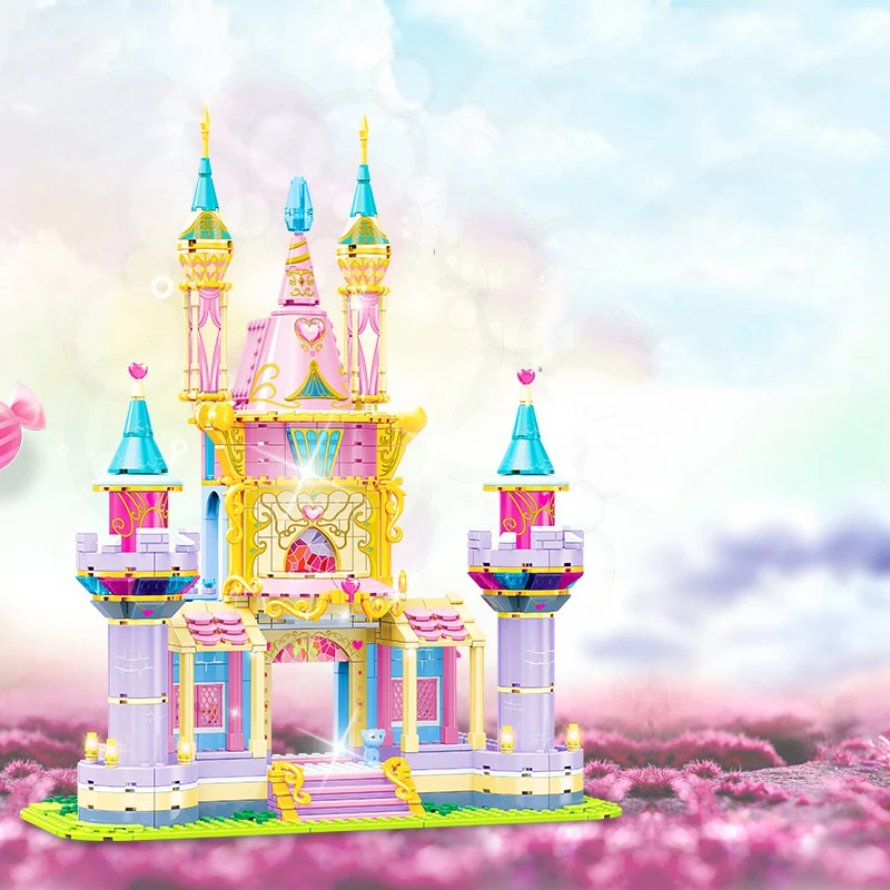Ye Luoli принцесса дворец Эльза мечта ледяной замок Строительная модель набор блоков детская игрушка подарок на день рождения Рождество для девочек