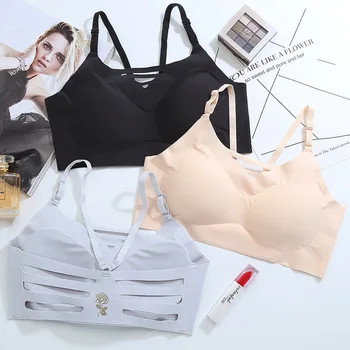 

E lovegirl Seamless One-piece Non-steel Ring Thin Underwear Comfortable And Beautiful Back Sexy Y-shaped Seamless Gathering Bra