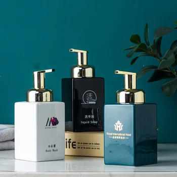 

Dropshipping-Customized LOGO-420ml Ceramic Foam Dispensing Bottle-Hand Sanitizer Bottle-Mousse Bottle-Press Foaming Bottles