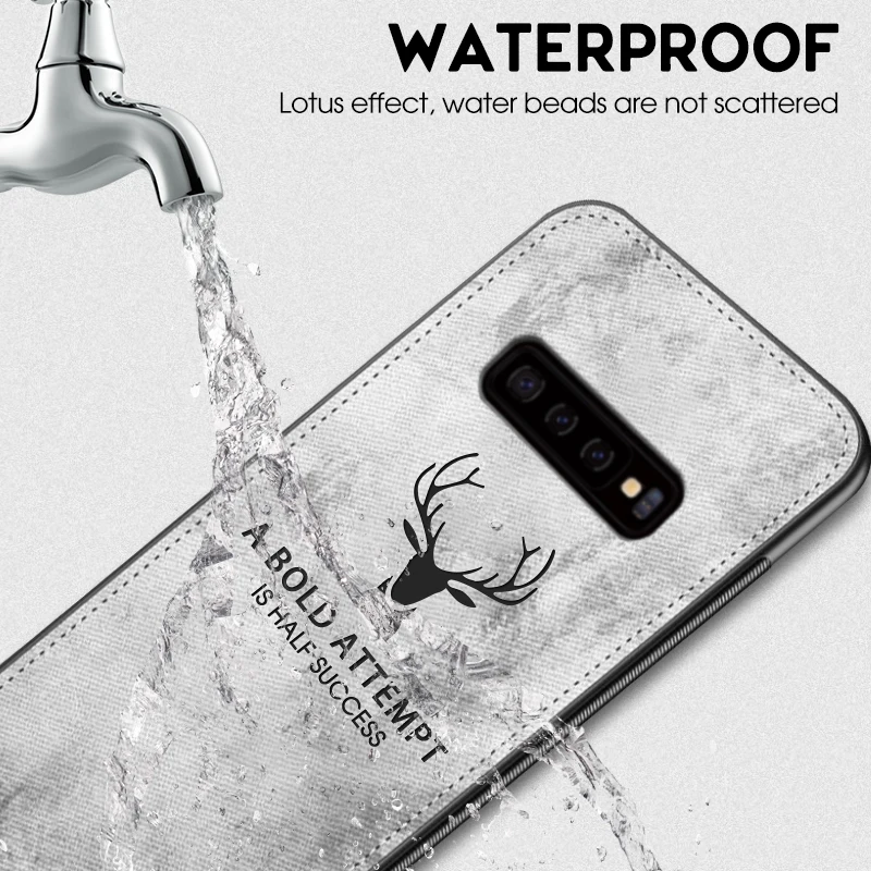 50pcs/lot Deer Head Phone Case For Oneplus One Plus 5 5T 6 6T 7 Pro Cloth Grain Back Cover Fundas