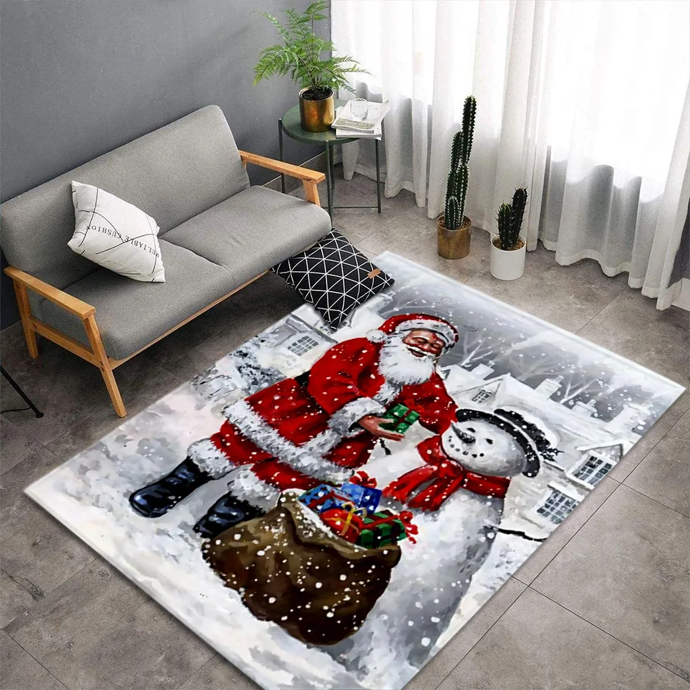 Weihnachten Bodenmatte Anti-Rutsch-Läufer Teppich für Schlafzimmer Fußmatte 