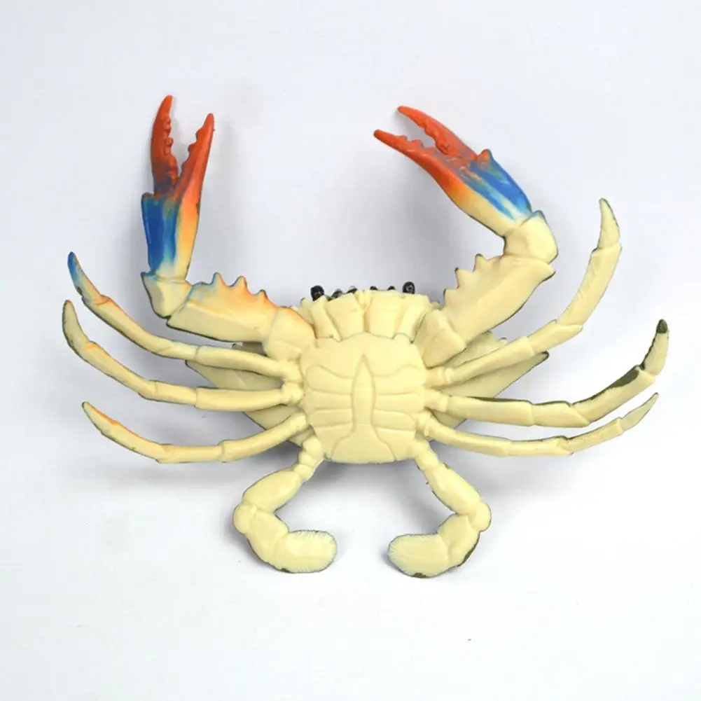 Фигурка для дома, Имитация краба, коллекция однотонных подарков, обучающая пластиковая реалистичная модель морского животного, украшение, развивающая игрушка