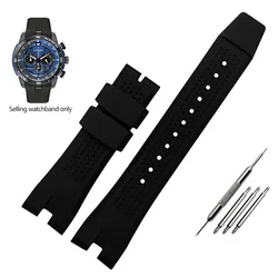 Durable Waterproof Sports Strap - High Quality Rubber Silicone Watch Band, 24mm - 24mm (Black - no buckle)