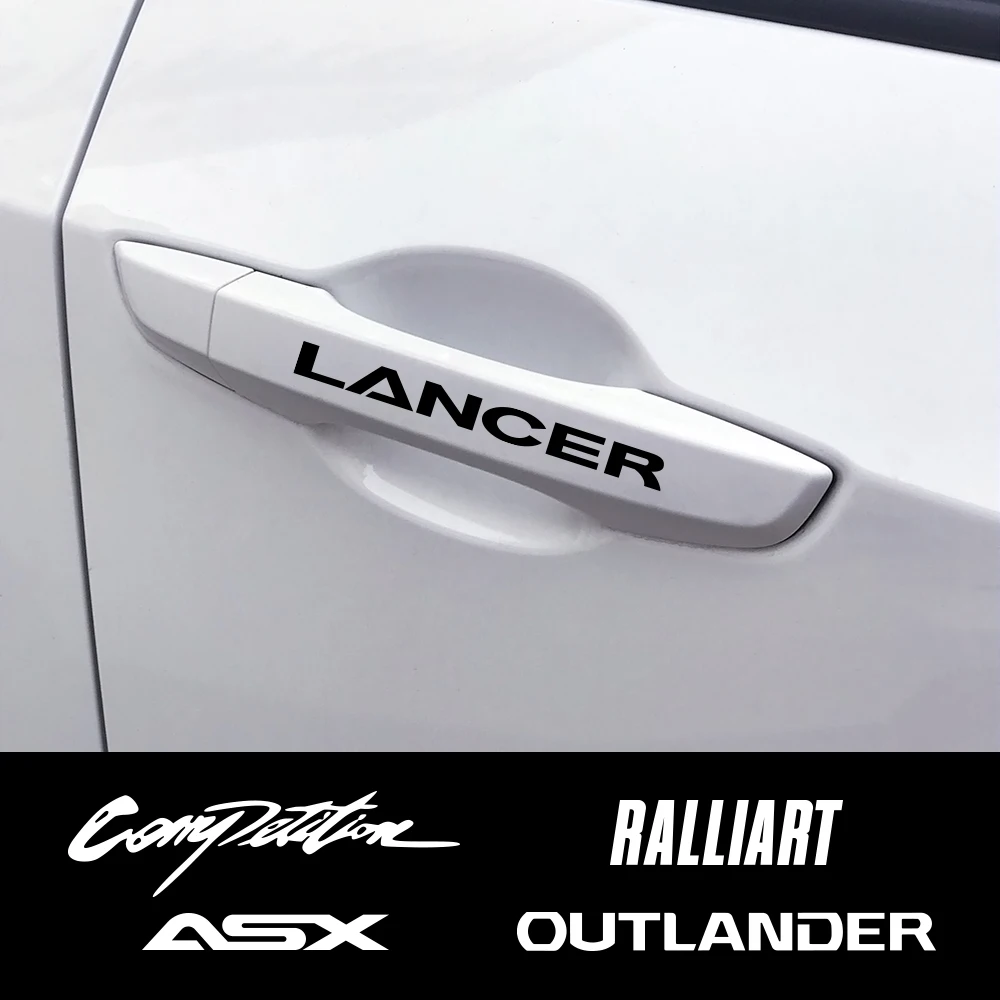 4 шт. светоотражающие наклейки на дверные ручки для Mitsubishi Lancer 10 3 9 EX Outlander ASX L200 |