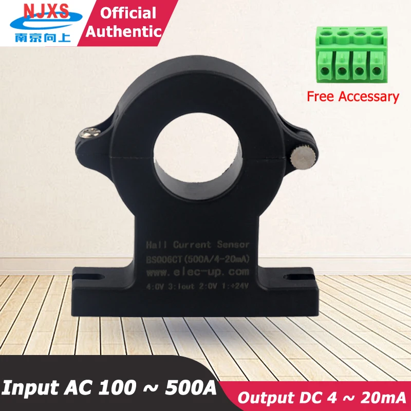 

Hall Effect Current Sensor Split Core Transducer BSQ06CT AC 50A 100A 200 300 400 500A/DC 4~20mA Module Current Sensor Separated