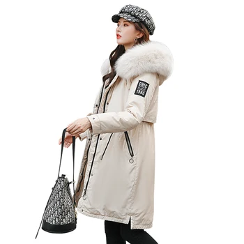 

Winter Parkas 2019 new women's Coats jackets hooded fur collar thick warm winter Parkas winter -30 degree snow Coat female