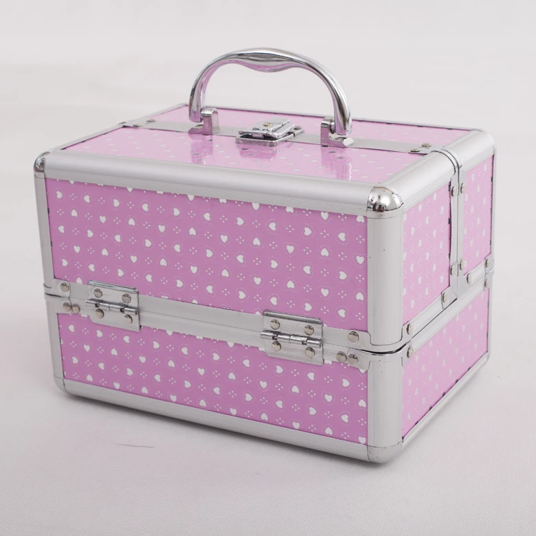 

Fashion Woman New Brand Professional Makeup Box Jewelry Organizer Case, Portable Cosmetic and Coin Storage Box for Wedding Gift