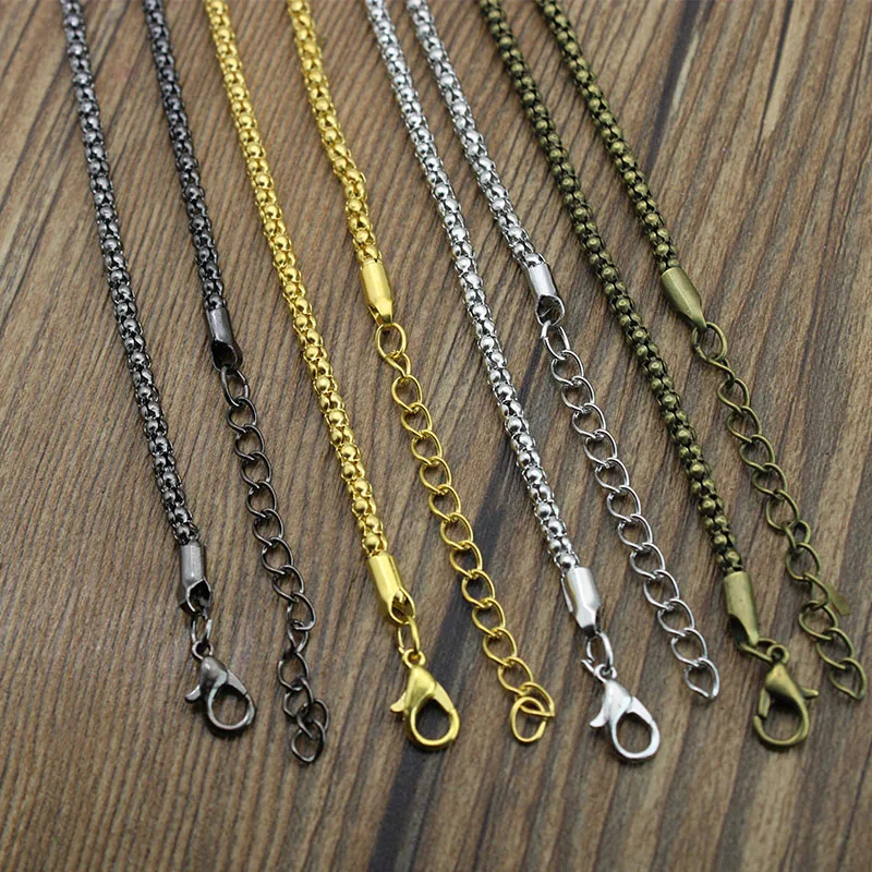 5/10pcs 1MM Snake Chain Lobster Clasp Hook Necklace Making Accessory 5 Colors