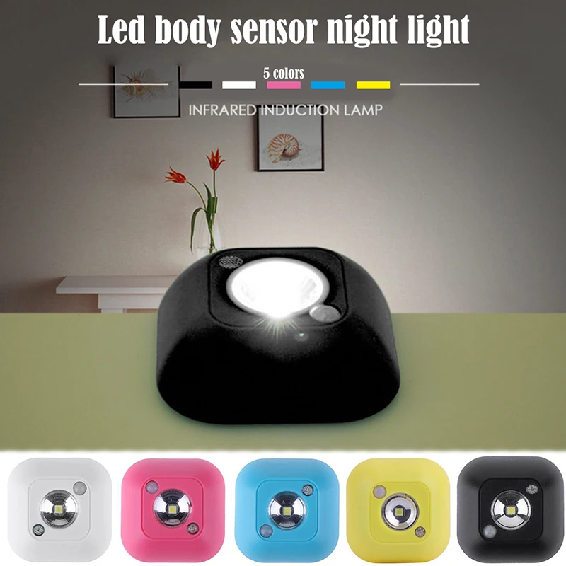 

Mini LED Light With Motion Sensor Night Lamp Novelty Light Control Wireless Infrared Motion For Bedroom Hallway Stair Cabinet