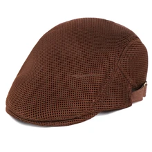 Мужская дышащая сетчатая летняя шляпа утконоса газетный берет плюща Кепка таксиста плоская мягкая DXAA
